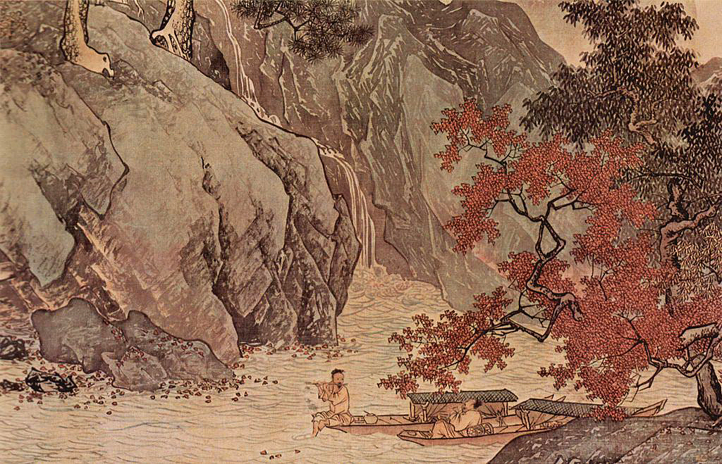 fishing life in mountains old China ink Oil Paintings
